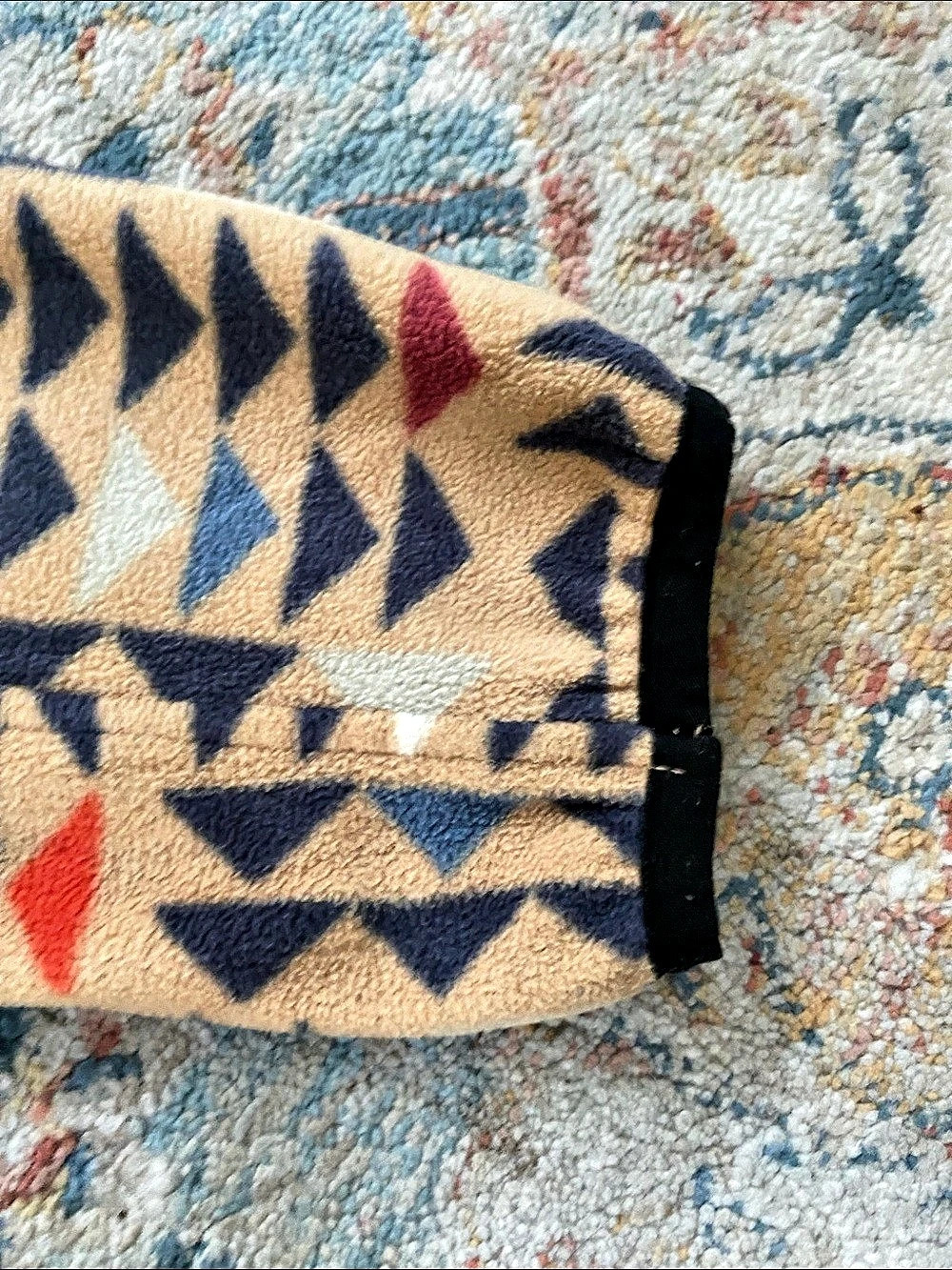 KAVU Cavanaugh Fleece Pullover Tan & Blue Size XS - Picture 7 of 7